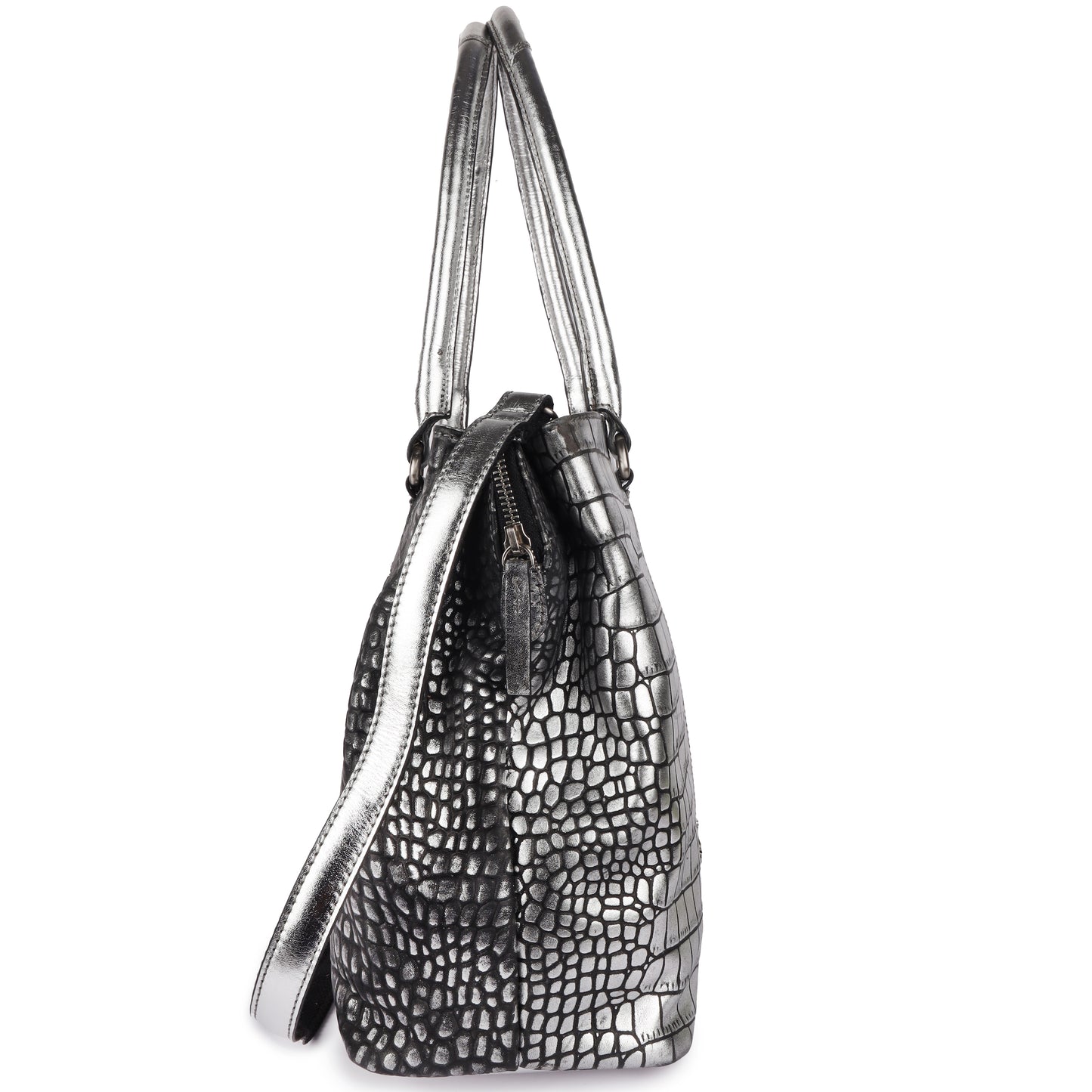 DOUCE LUXURY SILVER FOIL TOTE BAG FOR WOMEN