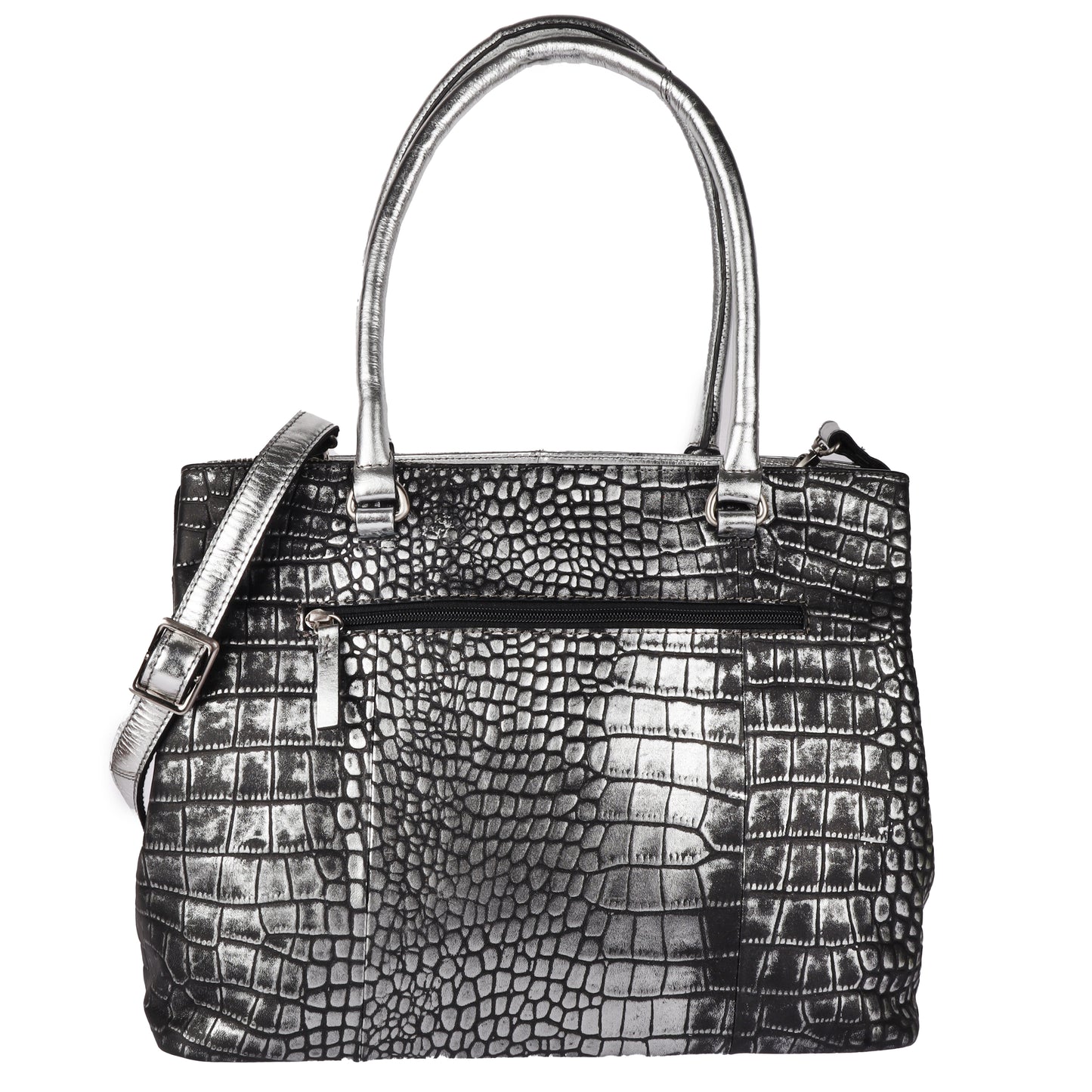 DOUCE LUXURY SILVER FOIL TOTE BAG FOR WOMEN