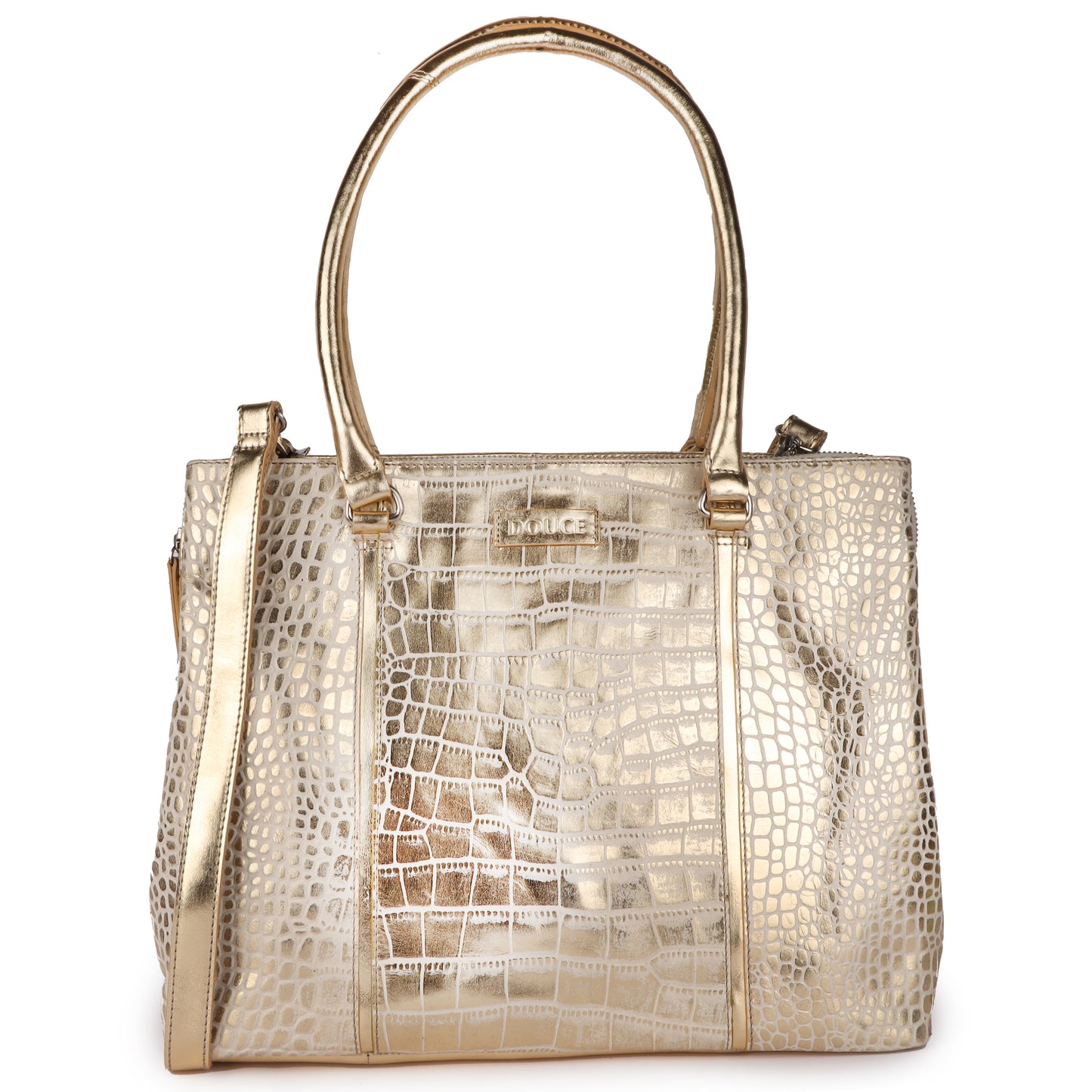 DOUCE LUXURY SILVER FOIL TOTE BAG FOR WOMEN