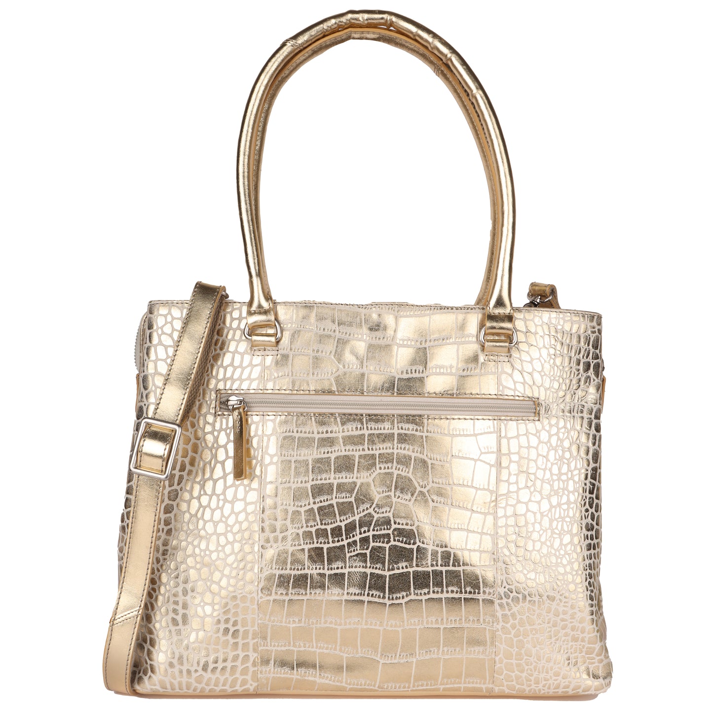 DOUCE LUXURY SILVER FOIL TOTE BAG FOR WOMEN