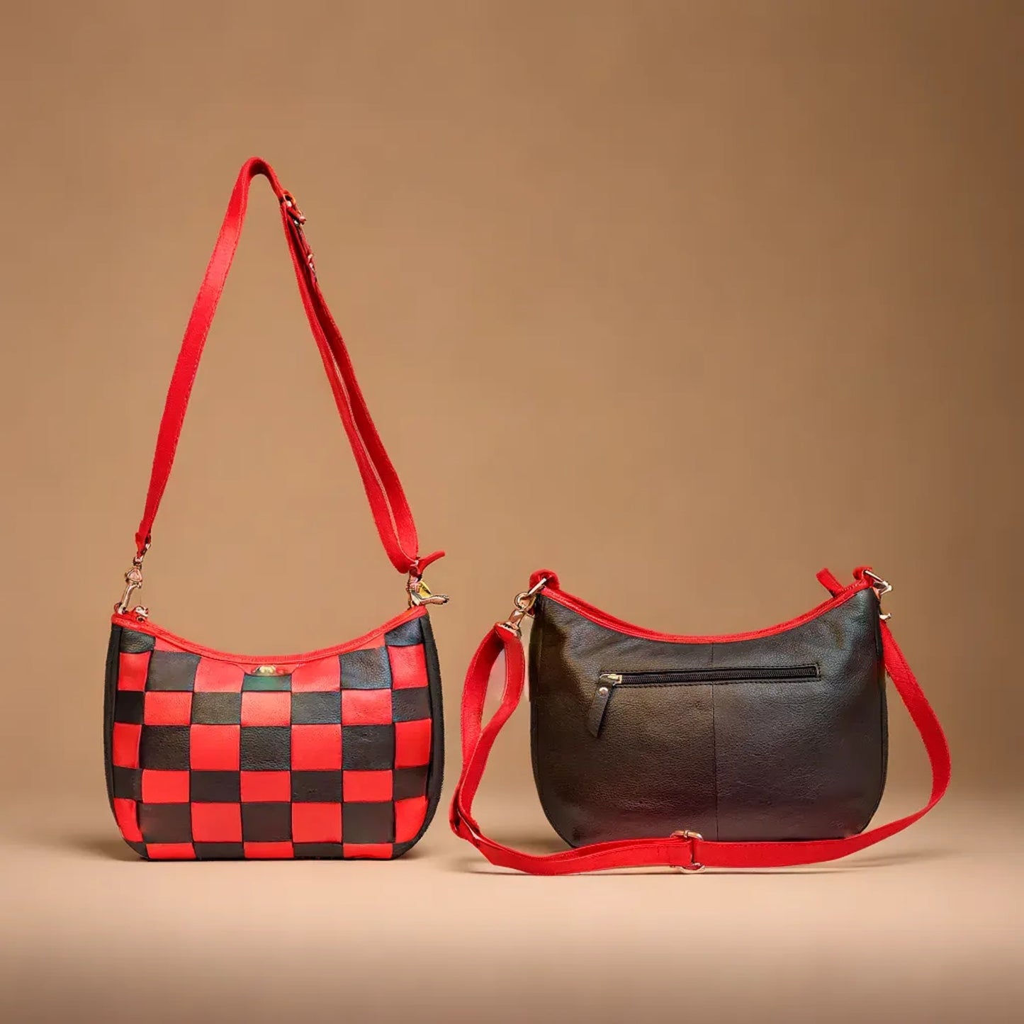 Stylish Ladies Hobo Bags (Red & Black)