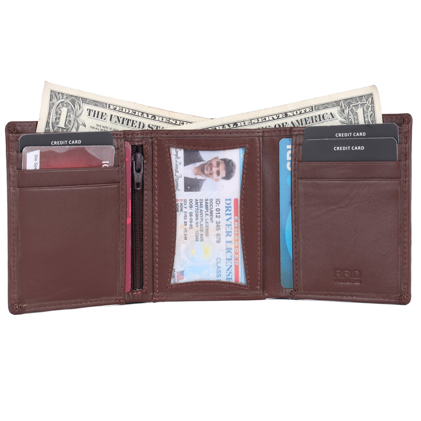 DOUCE MEN TRI-FOLD WALLET (BROWN)