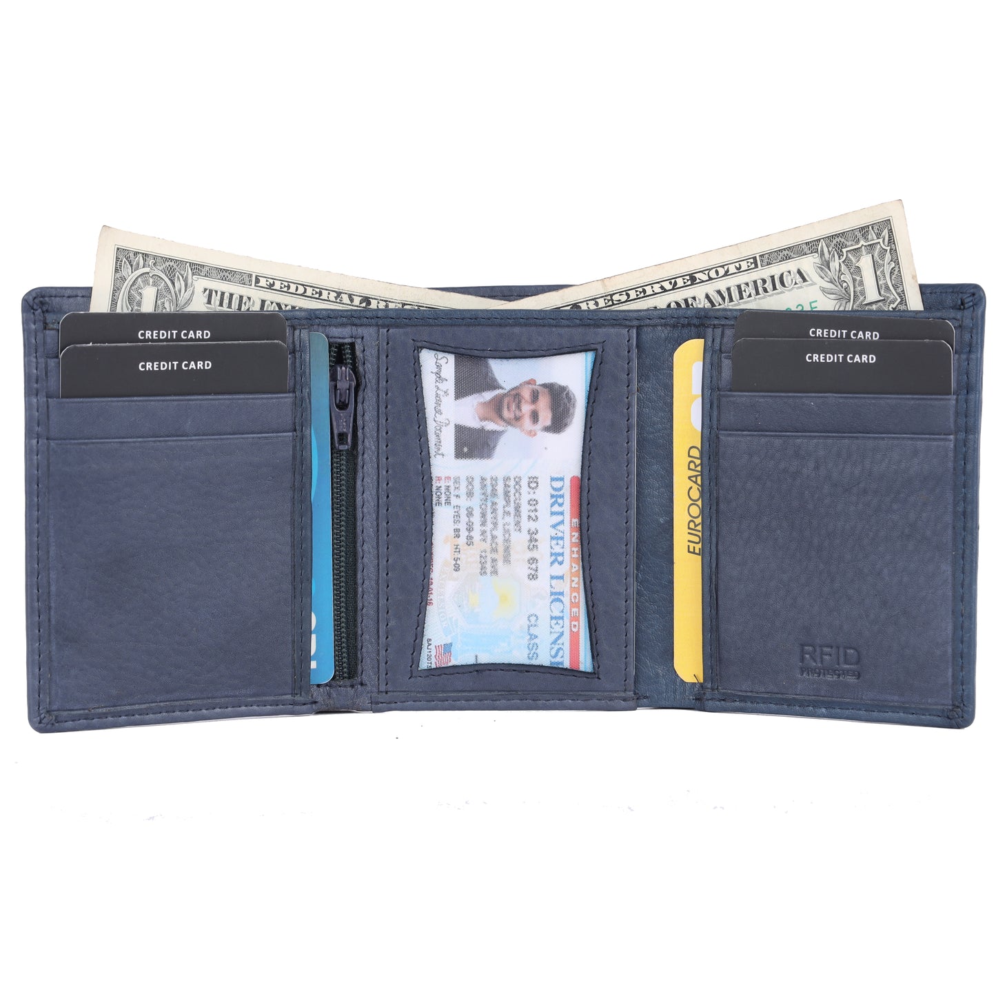 DOUCE MEN TRI-FOLD WALLET (NAVY BLUE)