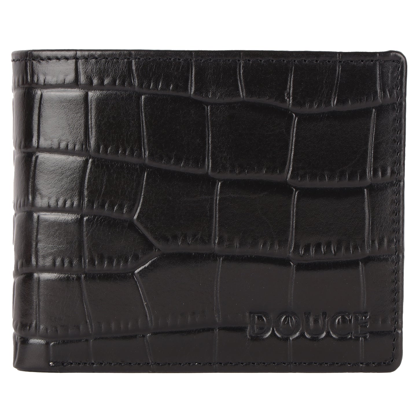 The Best gifts set for Men (Douce Premium Genuine Leather Belt & Wallet Combo) Black with Croco Print