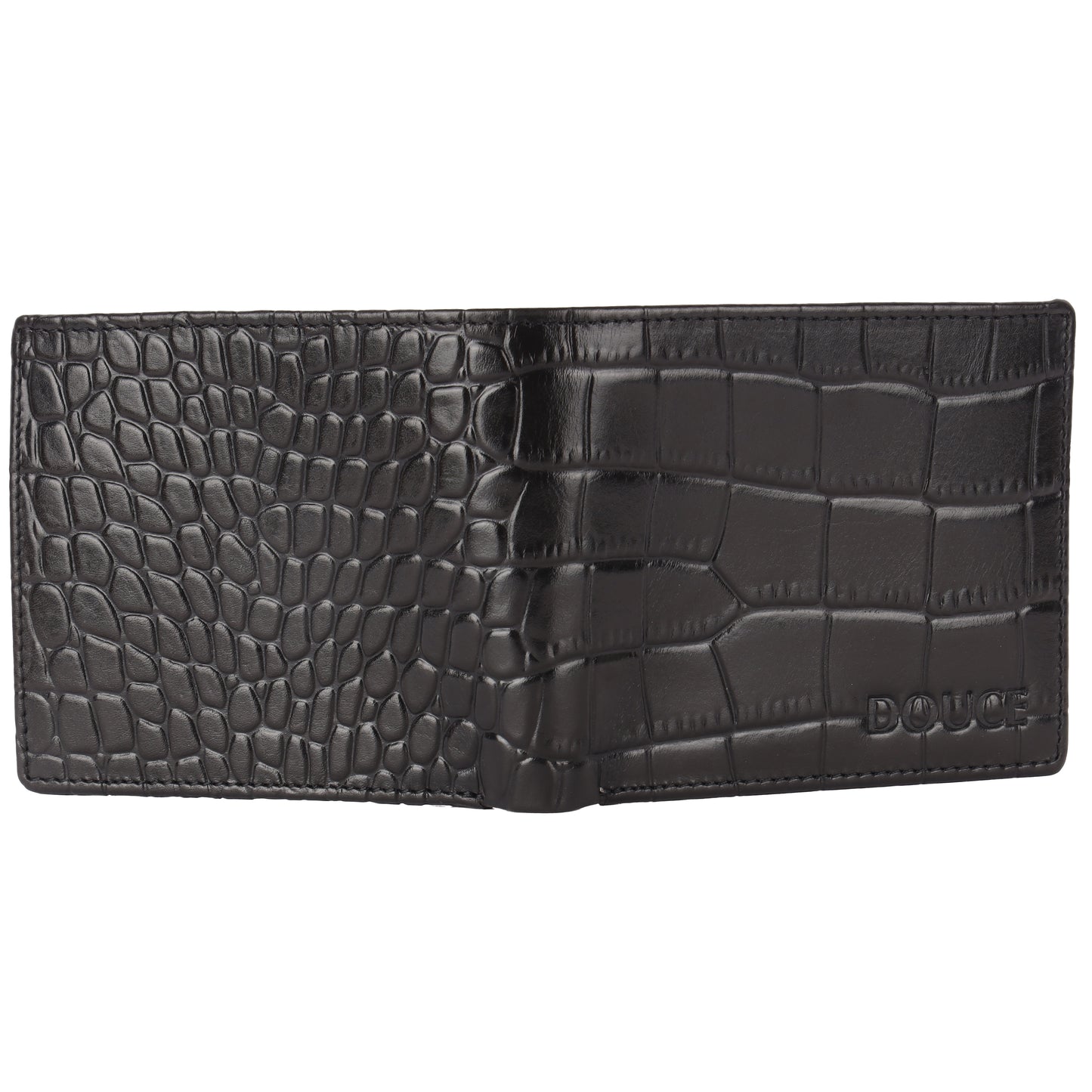 The Best gifts set for Men (Douce Premium Genuine Leather Belt & Wallet Combo) Black with Croco Print