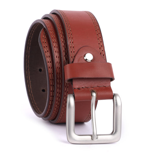 Douce Premium Genuine Leather Belt for Men – Brown & Cognac