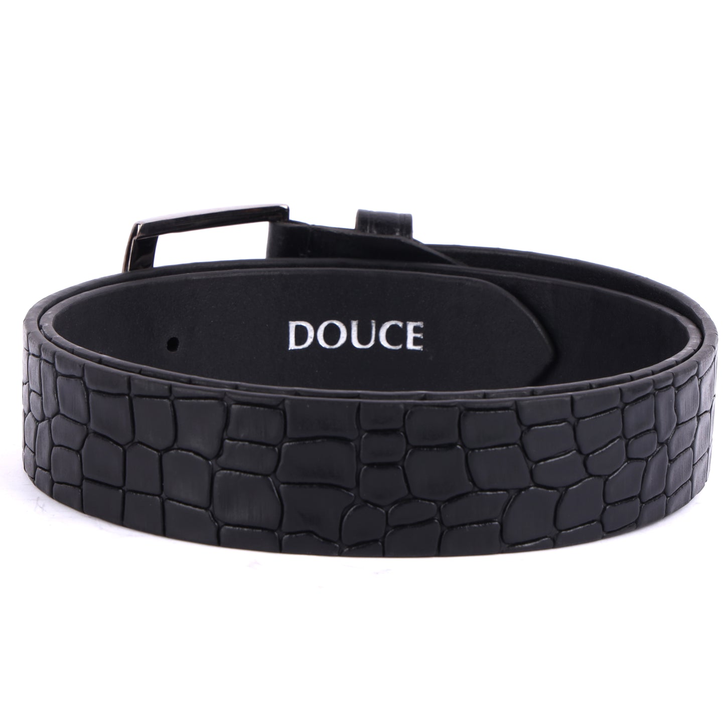 The Best gifts set for Men (Douce Premium Genuine Leather Belt & Wallet Combo) Black with Croco Print