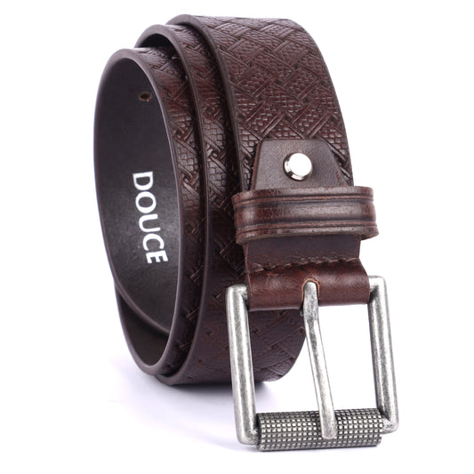 Douce Premium Genuine Leather Belt for Men (Brown)