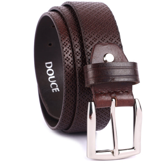 Douce Premium Genuine Leather Belt for Men (Brown)